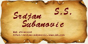 Srđan Subanović vizit kartica